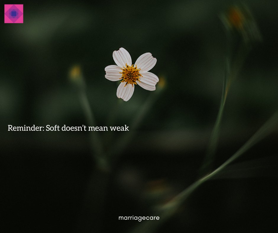 Soft doesn’t mean weak.
It means you’re strong enough to stay open. 🌱

#marriagecare #StrengthInSoftness