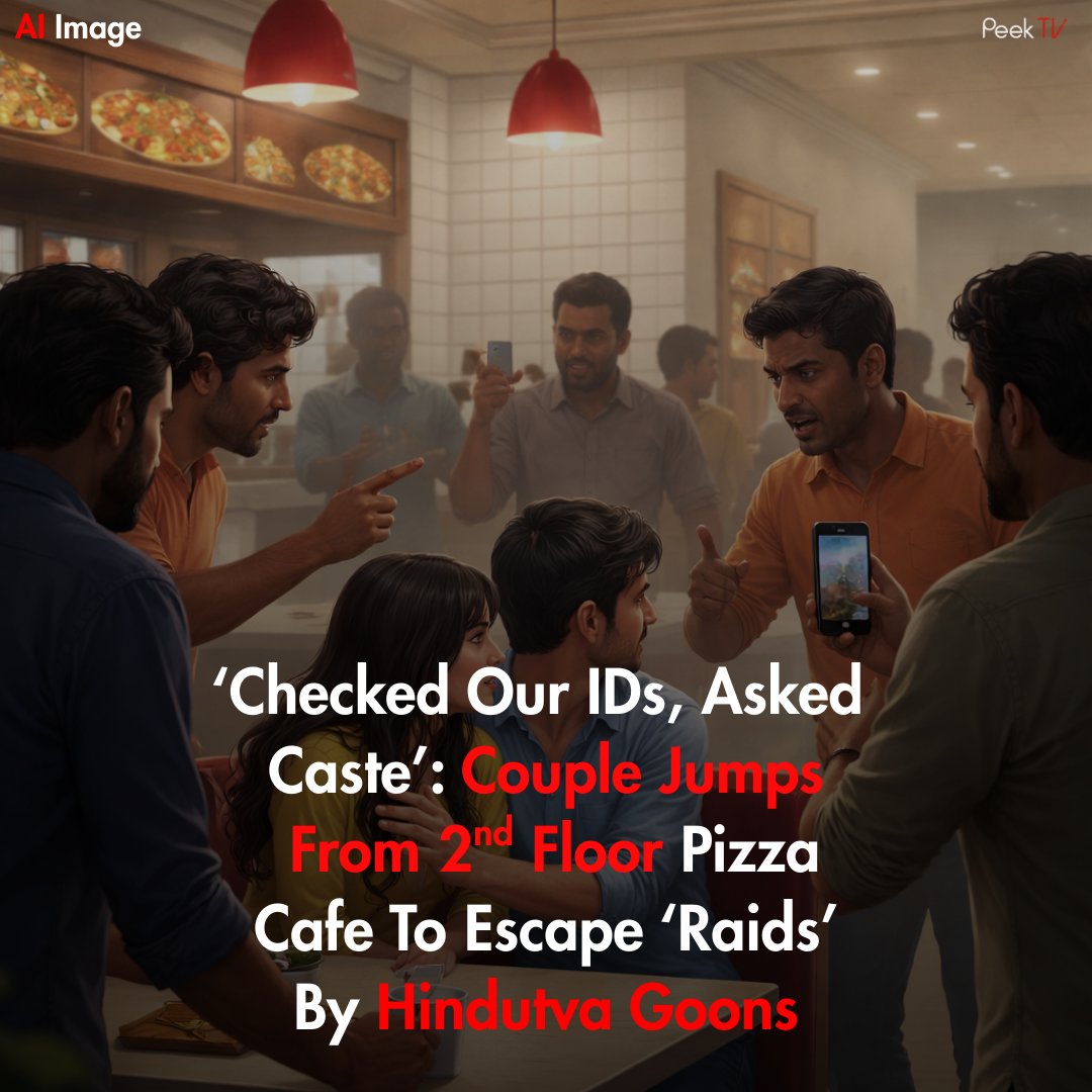 PeekTV_in's tweet photo. A 21-year-old and a 19-year-old woman sustained serious injuries after they allegedly jumping from the second floor of a pizza shop located in Uttar Pradesh's Shahjahanpur district on Saturday evening.
#UPPolice #UPCouple #Shahjahanpur #Hindutva #CasteViolence #PeekTV https://t.co/OvNoyvDH2S