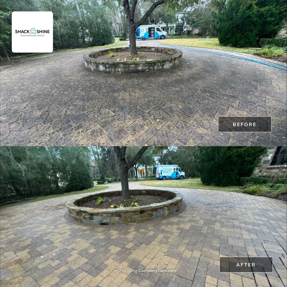 ShackshineHNW's tweet photo. This driveway went from dull to like-new with our soft wash process. Safe on surfaces, tough on dirt, mold, and grime.
Your home’s first impression starts at the driveway! #shackshine #shackshinethewoodlands #softwash https://t.co/Ak4bsIJ3rR