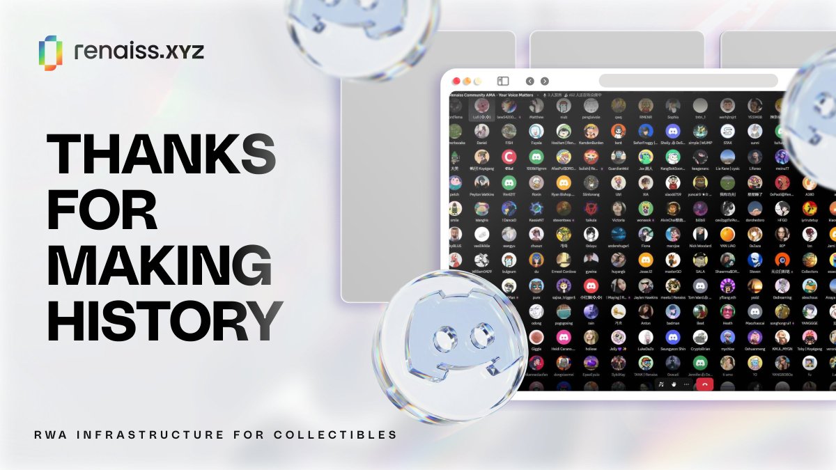🎤 Renaiss Community AMA Wrapped!

Huge thanks to everyone who joined, 700+ community members showed up strong.

We shared traction, future plans, and answered questions with full transparency.

And this was just the beginning! Major updates, new drops, and big moves are coming