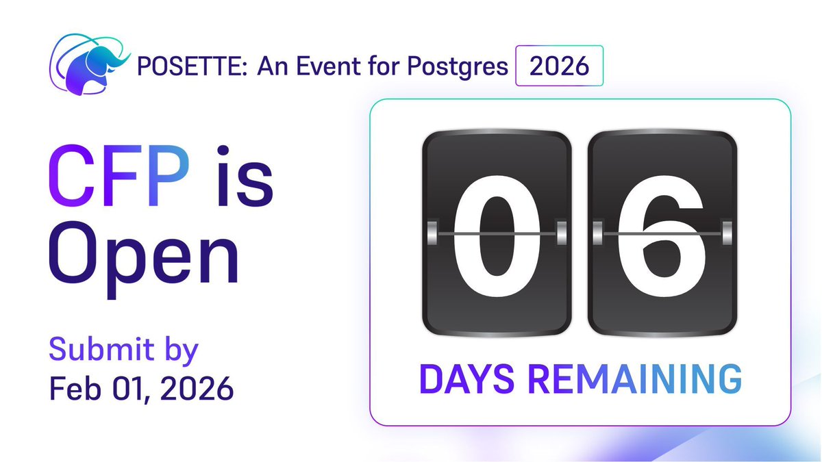 POSETTE: An Event for Postgres 🌟 🎥 #PosetteConf tweet media
