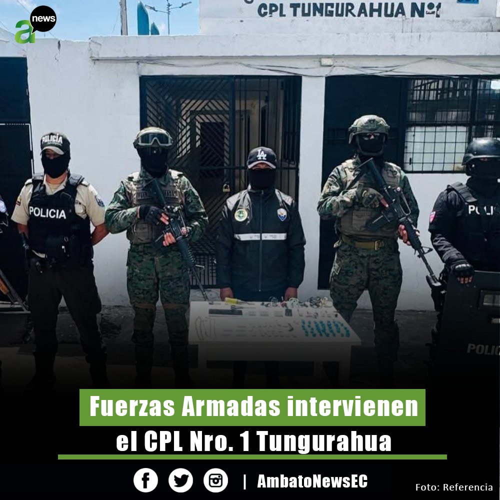 Las Fuerzas Armadas a través del Grupo de Operaciones Militares de Ámbito Interno de la Fuerza Aérea Ecuatoriana ejecutaron operaciones de control de armas, municiones y explosivos en el Centro de Privación de Libertad N.º 1 Tungurahua en Ambato.
La intervención se realizó bajo