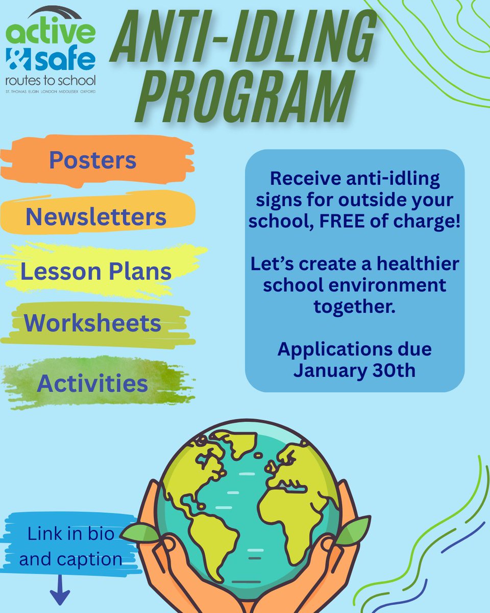 ELMO_ASRTS's tweet photo. @TVDSB @LDCSB Applications for our anti-idling resources are due soon! Receive free anti-idling signage for those high traffic areas outside your school and find tons of educational materials on our website! Apply by Jan 31 at https://t.co/8bCndaALtB https://t.co/Q9mjZUSQYI