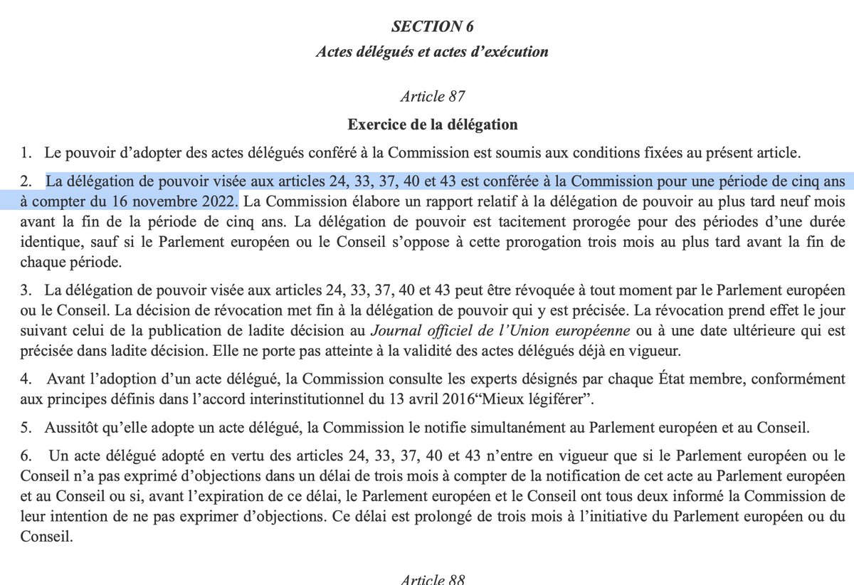 Encore et toujours ce problème de méthode consistant à faire primer l'émotion sur le droit.

On ne le répétera jamais assez : imposer de nouvelles obligations (en langage 🇪🇺 on parle d'actes délégués) aux plateformes est une compétence exclusive de la Commission 🇪🇺.