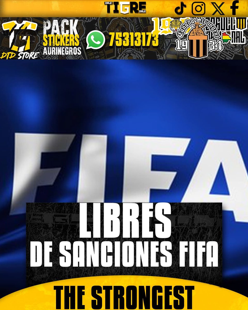 Ya se puede inscribir jugadores!!!🫂💛
The Strongest pudo cancelar en efectivo la demanda de Rolando BlackBurn y con esto mismo levanta la única sancion FIFA que pesaba sobre el decano.