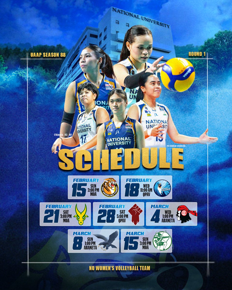 hinata_03_08's tweet image. Schedule drop 🐶
UAAP S88 Round 1. See you in the arena!