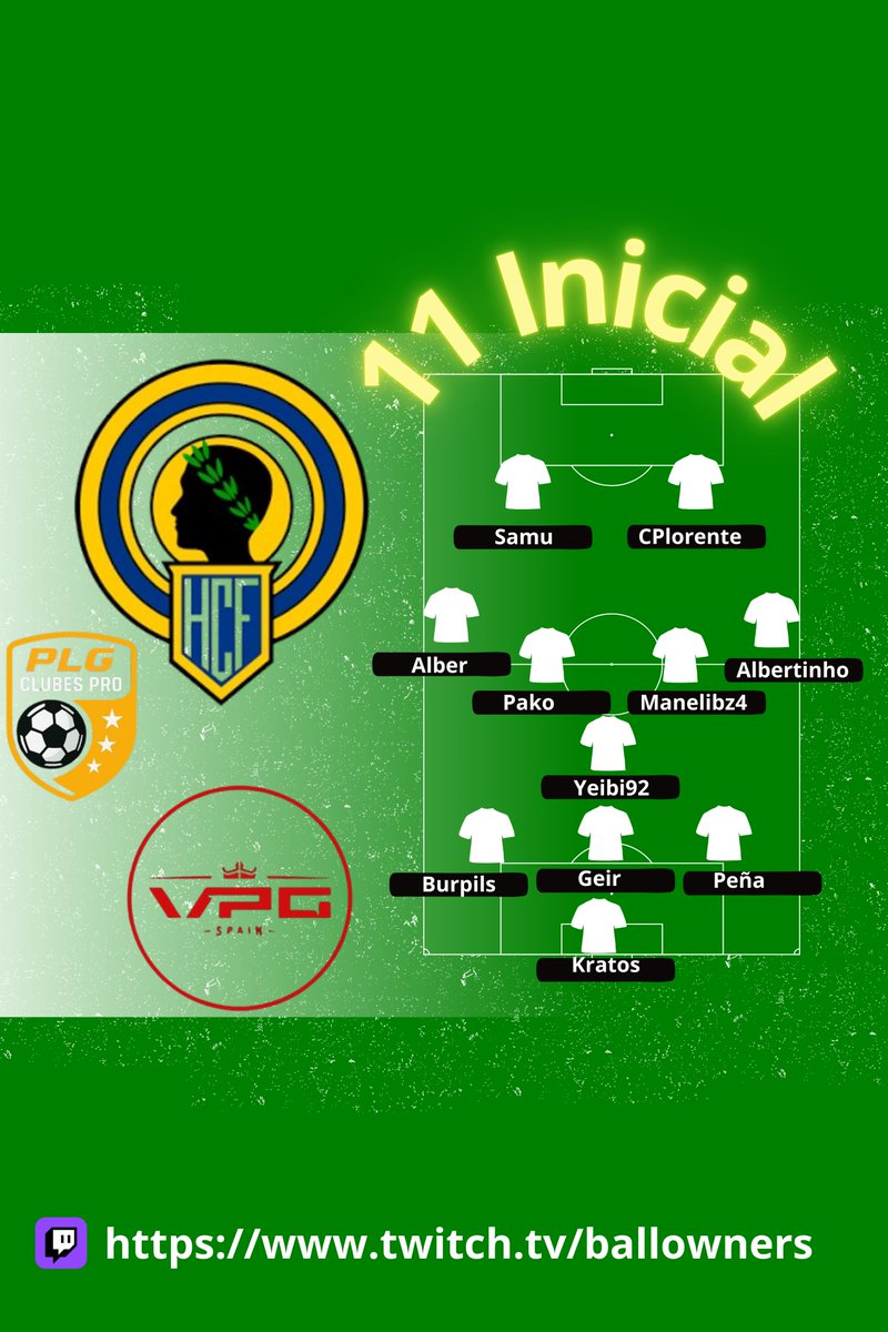 Nuestro 11 guerreros para esta noche son...