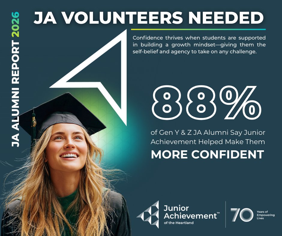 🚨JA volunteers needed!

88% of JA alumni say they feel more confident—and it all starts with a volunteer like you. 💡
Be the reason a student believes in themselves. Sign up to volunteer with JA today! bit.ly/falljaopenclas…