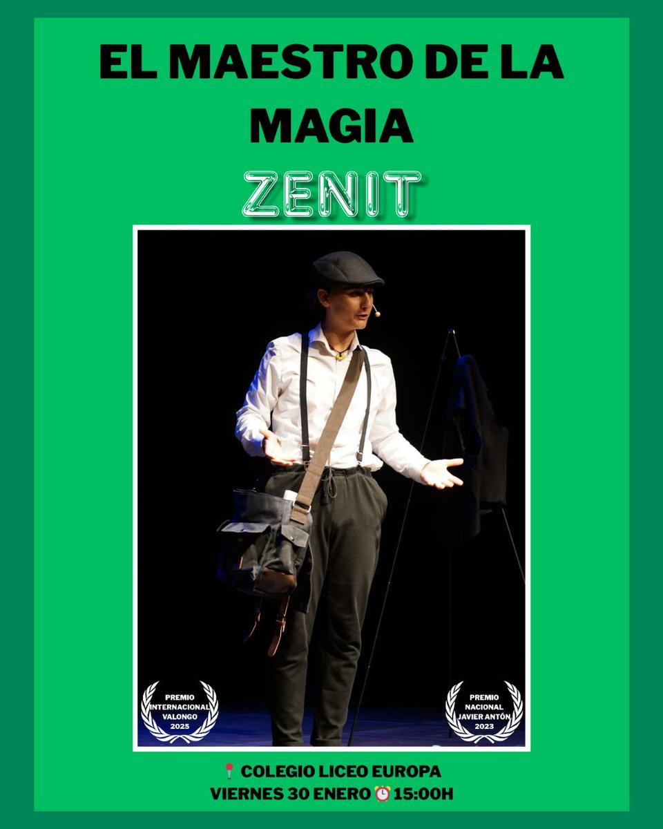 Este próximo viernes tenemos otro evento muy especial. En esta ocasión, exclusivo para nuestros alumnos y alumnas.
✨ El Mago Zenit (Nicolás Martínez) nos visitará para deleitarnos con una actuación de magia única.
Nicolás es exalumno del Colegio.