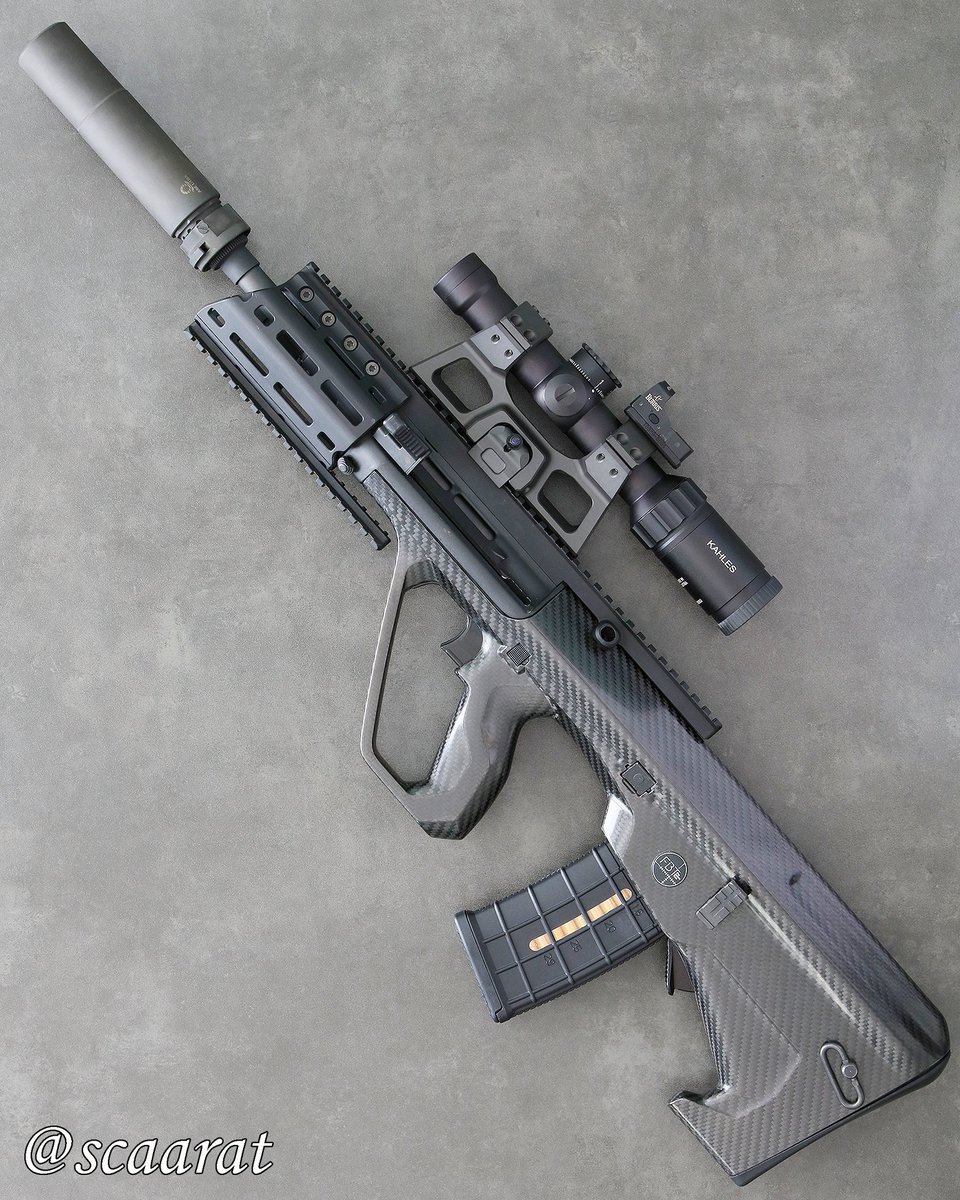 Steyr AUG A3 with Corvus Defensio handguard and FBT carbon fiber stock