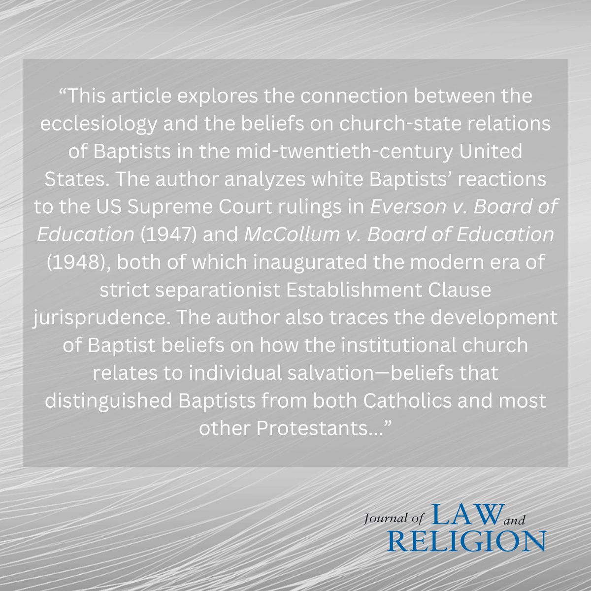 Journal of Law and Religion tweet media