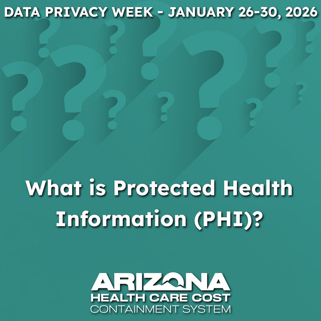 AHCCCSgov's tweet image. #DataPrivacyWeek reminds us: privacy matters for everyone. PHI = any identifiable health info tied to health, care, or payment. Protect it. Respect it. 

Learn more: hhs.gov/hipaa/for-prof…  

#AHCCCS #HHS