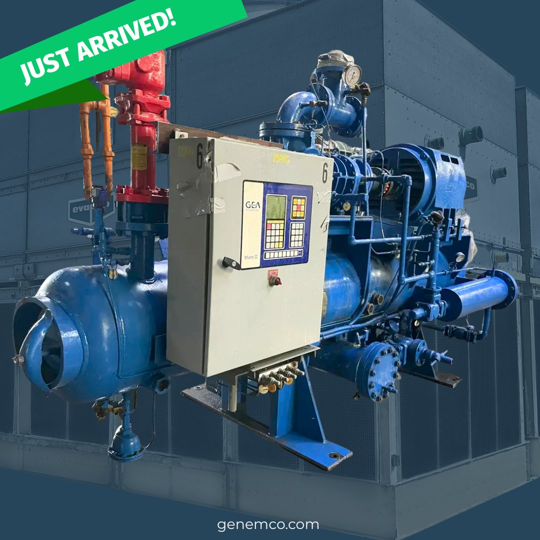 Genemco's tweet image. Quality used compressors you can trust — and plenty of them!
This GEA Rotary Screw Compressor Package is now available.
From GEA and Frick to Vilter and Mycom, Genemco has the brands your operation relies on.
hubs.li/Q03_8b4L0
#Genemco #ScrewCompressor #Refrigeration #NH3