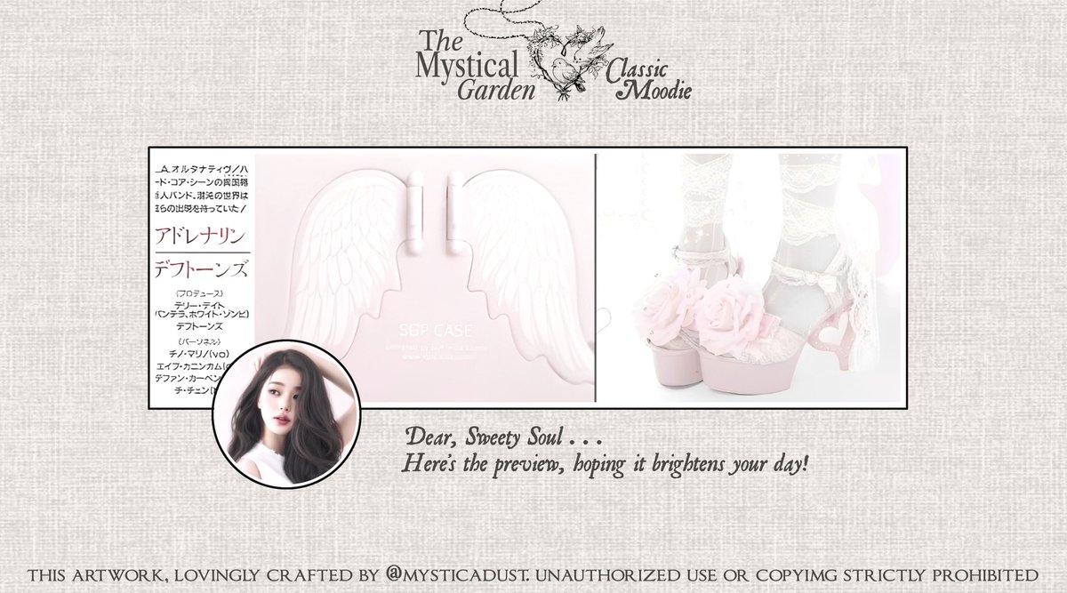 mysticadust's tweet image. Help me to repost please? Thank you! ♥︎

Morning, sweety souls! 
The Mystical Garden Collection — on the display table : ( 4 ) layout of Wonyoung IVE &amp;lt; available in jpng &amp;gt;. 

Only cost 5000 ! Knock my DM for take and don't forget @ after dm ya! #zonauang