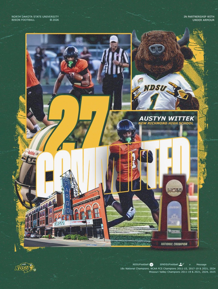 austyn_wittek's tweet image. Thank you @NDSUfootball for the Graphic  @CoachSamOjuri22 @CoachKMorgs