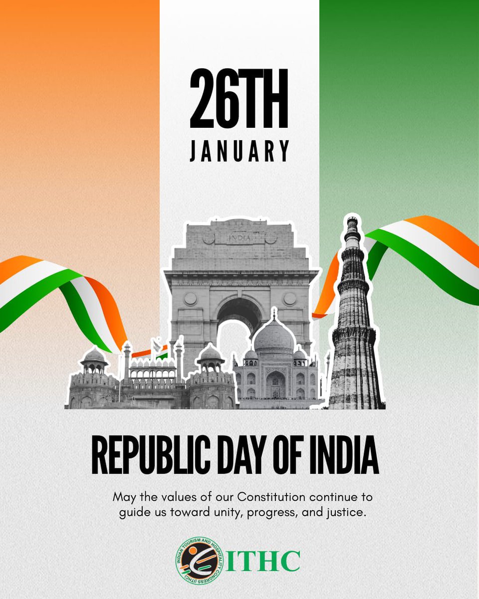 On this Republic Day, ITHC salutes the spirit of our Constitution and the values of justice, liberty, equality, and fraternity. Let us recommit ourselves to building a progressive, inclusive, and responsible nation.

Happy 77th Republic Day!

#ITHC2026 #ITHC