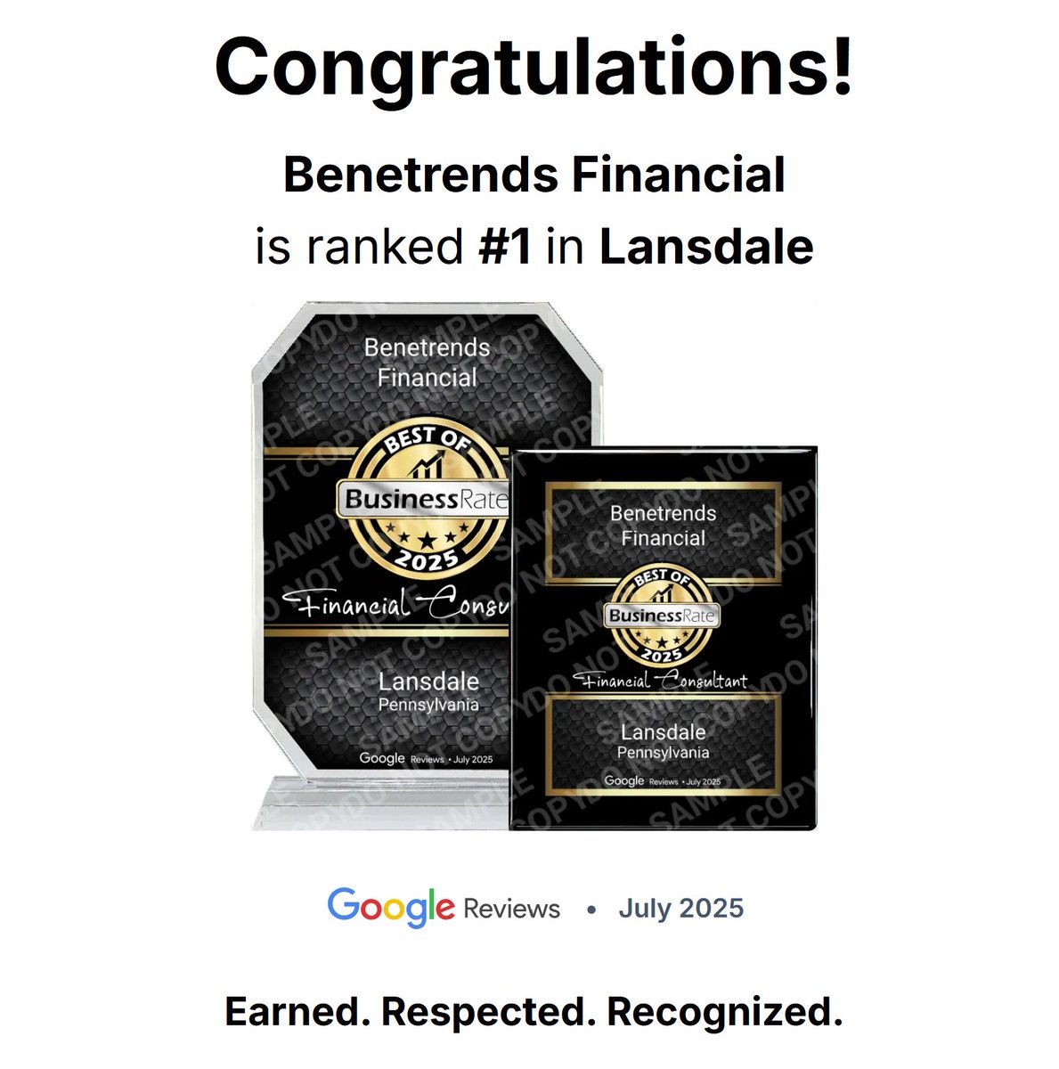 This award belongs to our team. Being recognized as BEST of 2025 and ranked #1 Financial Consultant in Lansdale is a reflection of the dedication, expertise, and heart our people bring to every client relationship.