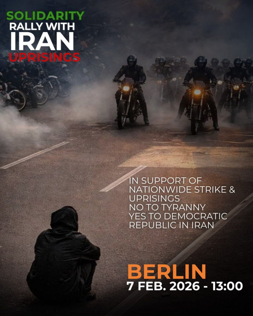 iranian_experts's tweet photo. ✌️We will never forgive, nor forget.
Iranians are not alone.
🇩🇪Berlin - 7 February 
#No2ShahNo2Mullahs 
#BerlinFreeIranDemo
#IranMassacre
#قتل_عام_سوم_ایران https://t.co/aZS3X00hhB