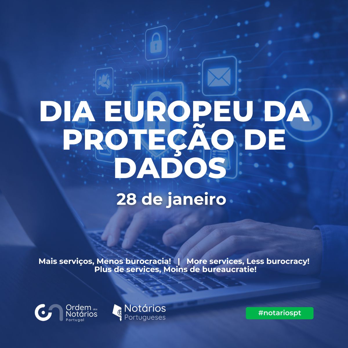 No Dia Internacional da Privacidade de Dados (28/01), destacamos o papel do notário na proteção da informação pessoal.
Nos Cartórios, os dados e guarda dos documentos são tratados com rigor e confidencialidade, garantindo a segurança e a identidade de cada cidadão.

#notariospt
