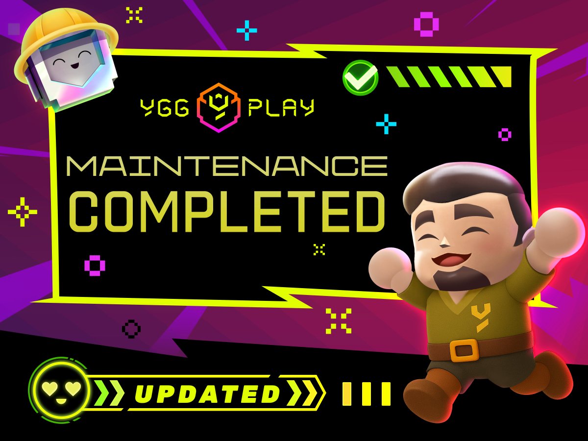 Redeem is back online! 🙌 

All maintenance fixes are complete. 💪 

Time to log in and grab your rewards! ⬇️:
 🎁 redeem.yggplay.fun