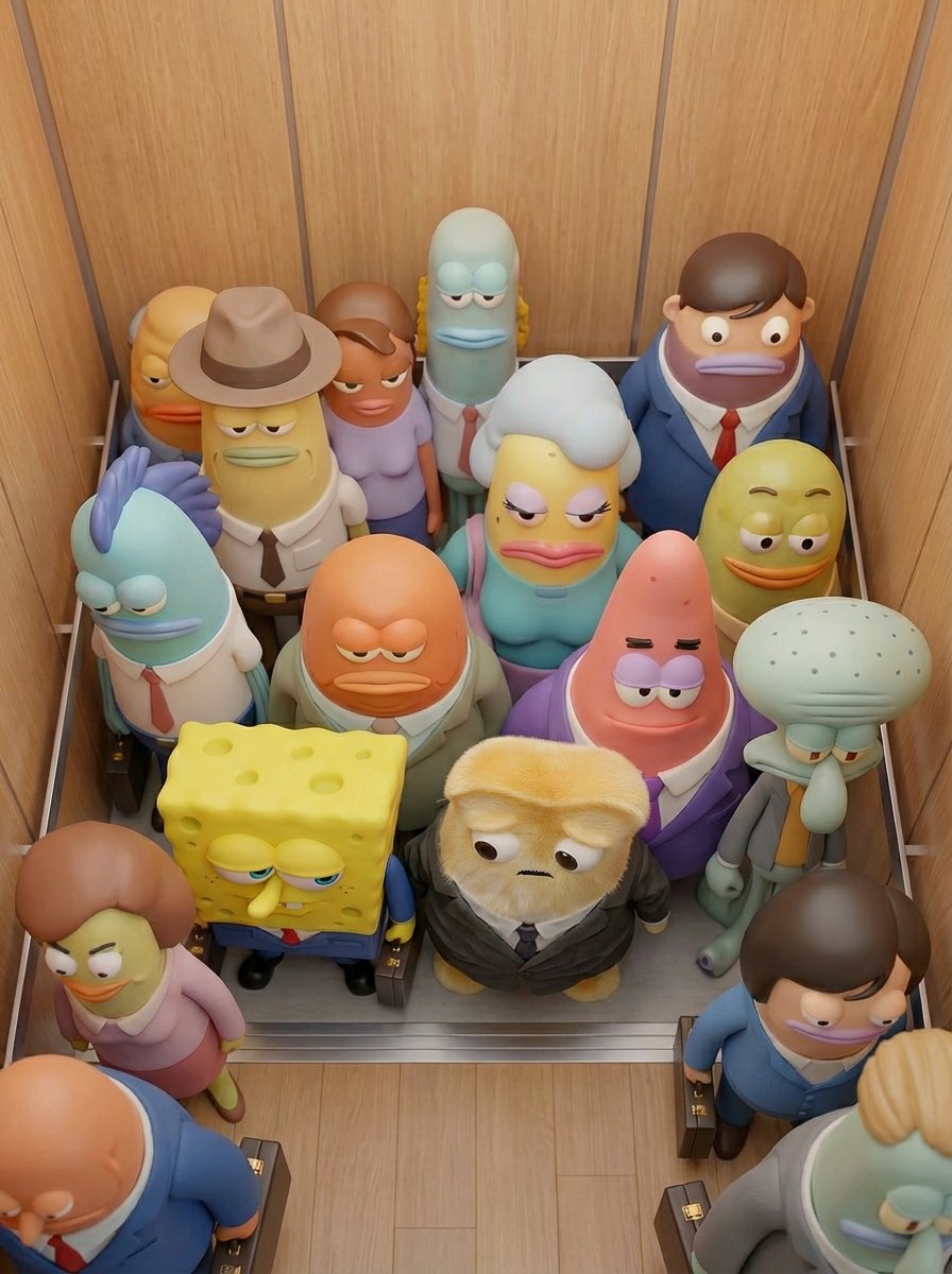 pookie_app's tweet photo. Multiverse collapse, Tos working in the Bikini Bottom.#MultiverseAtWork #CartoonOffice  #PookieVerse #funny #meme https://t.co/0OJdTQAuqV