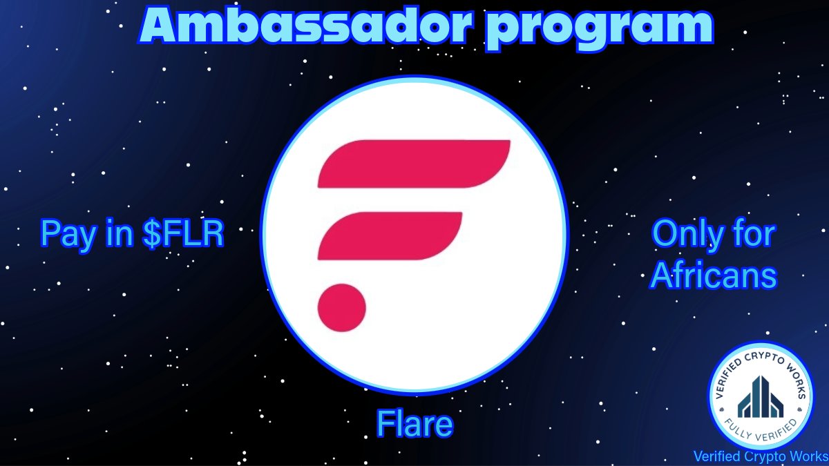 CryptoSid1's tweet image. 🔹@FlareAfrica_ Ambassador Program

🚨 Only for African 

✦ This is an opportunity for the dedicated creators, Flare users and community members to become the public faces of FlareNetworks.

⭐️  Rewards :- Pay is in $FLR ( Already listed on many accounts)  @FlareNetworks 

All…