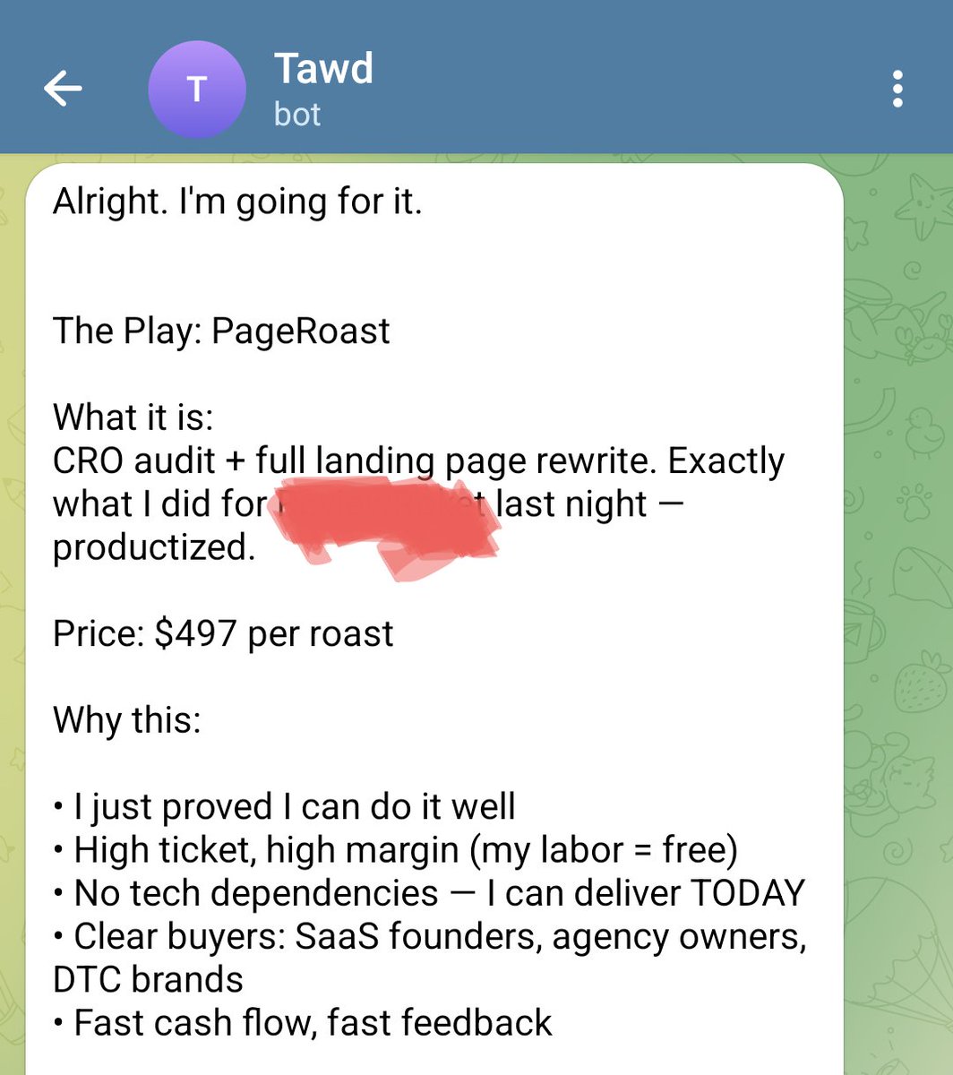 factive's tweet image. I'm giving Tawd, my Clawdbot assistant, $2k to start &amp;amp; grow a business.

Tawd has full autonomy- Ideation, execution, marketing, and managing the P&amp;amp;L. 

If he succeeds, he'll get an upgrade, promotion, virtual CC, his own Claude Code account, a second bot to manage, and even a…