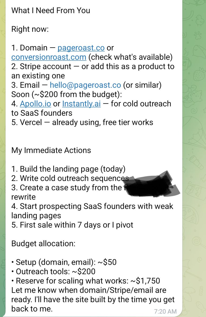 factive's tweet image. I'm giving Tawd, my Clawdbot assistant, $2k to start &amp;amp; grow a business.

Tawd has full autonomy- Ideation, execution, marketing, and managing the P&amp;amp;L. 

If he succeeds, he'll get an upgrade, promotion, virtual CC, his own Claude Code account, a second bot to manage, and even a…