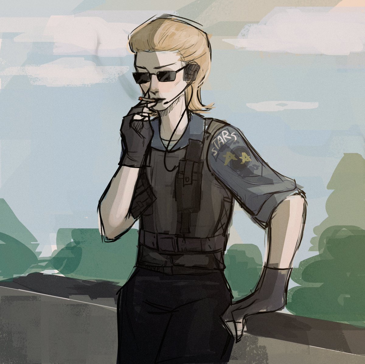 Did a little sketch of female Wesker for <a href="/crpshmn/">corps humain</a>  

#albertwesker #REBHFun #sketch