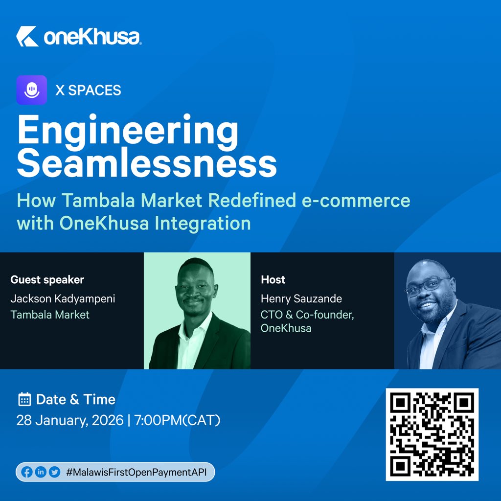 How do you build a checkout system that never sleeps? 🛠️

It’s more than just a "Pay" button—it’s about secure handshakes, low-latency API calls, and a frictionless user journey. Our CTO Henry Sauzande sits down with Tambala Market CTO Jackson Kadyampakeni to discuss the