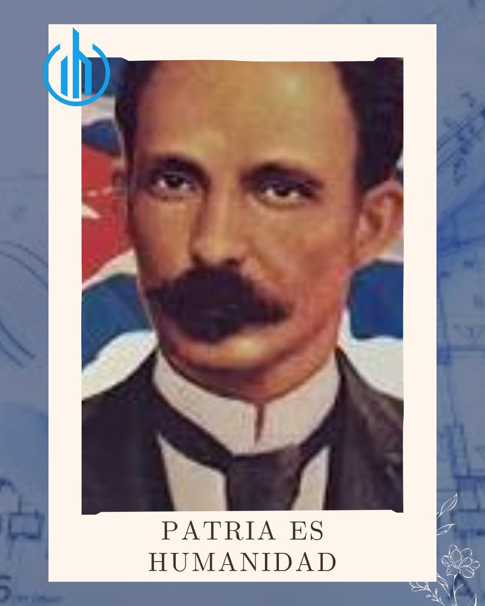 "Patria es humanidad" José Martí - 26 enero 1895
Definió la patria como "aquella porción de la humanidad que vemos más de cerca". Fidel Castro la llamó una de las frases más extraordinarias. Vigencia: "Solo podemos salvarnos si la humanidad se salva". #PatriaEsHumanidad