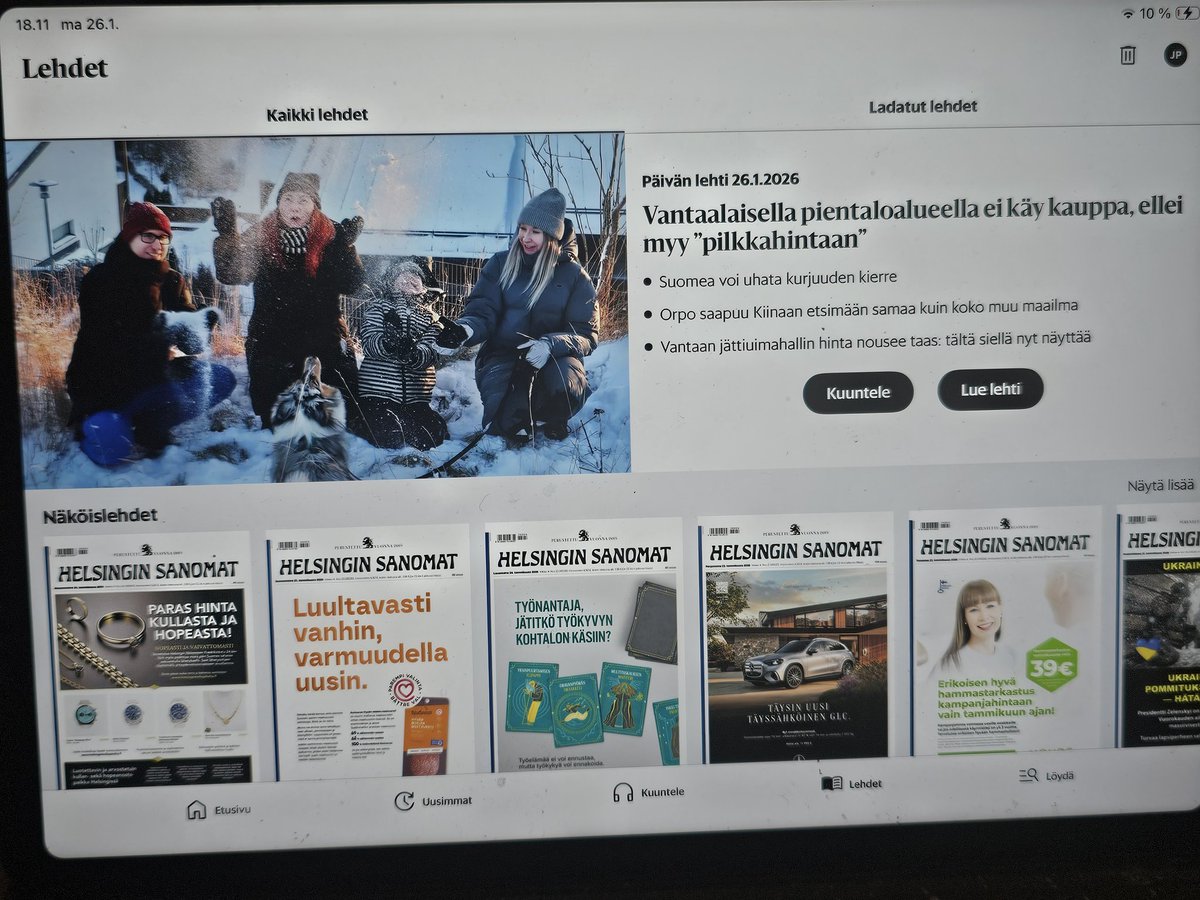 Wredebacka's tweet photo. @SuviAnneSiimes @hsfi Jaa niin kuin tämä näkymä? Hienosti toimii. Joskus ollut näitä päivitysongelmia, niin olen poistanut appsin ja ladannut sen uudelleen. Ja ongelmat ovat korjaantuneet. https://t.co/11wkMeqHng