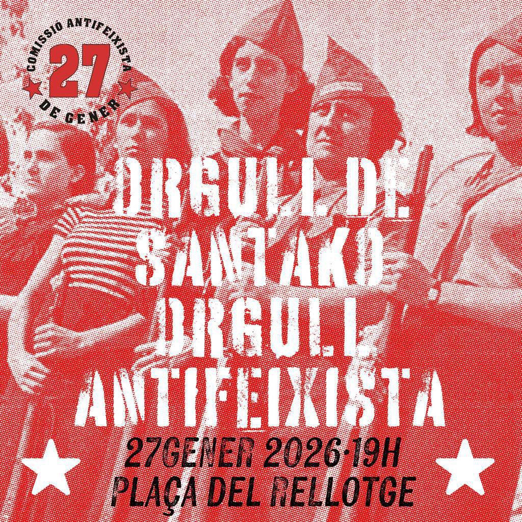 comunistesCFR's tweet photo. #25Aniversari  #27G 

2001:  El 27-G-01, el veïnat de #Gramenet  va impedir manifestació feixista

2026: L'extrema dreta, titella de #Trump, arrenca pancartes Manifestació'27G  @comissio27G 

📅 dimarts #27Gener
🕔 19:00 h.
📍 Plaça del Rellotge - #Gramenet #stopVOX #NoPassaran https://t.co/3FUKkRs0yx