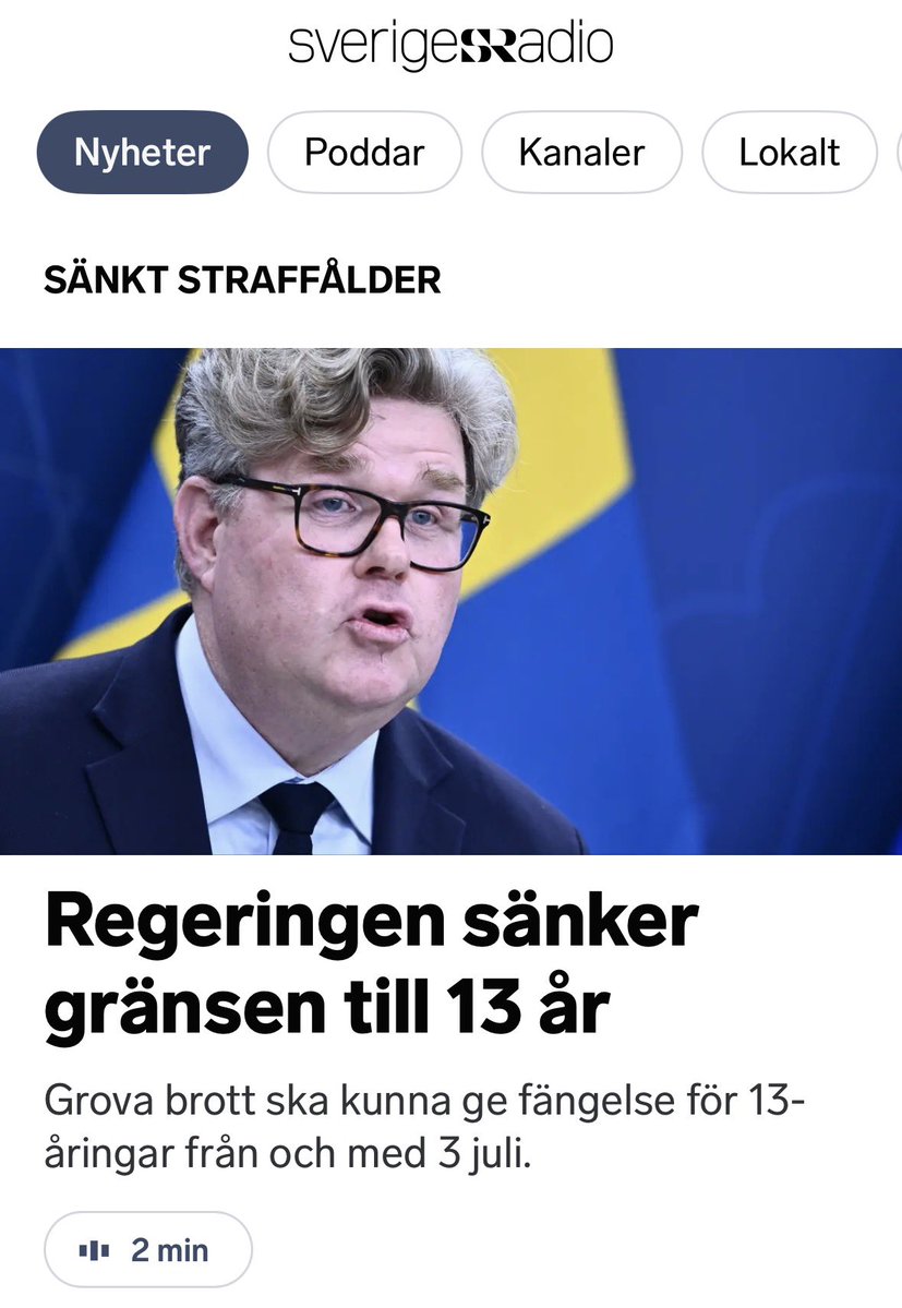 Snälla <a href="/sverigesradio/">Sveriges Radio</a>. Regeringen kan inte besluta om förändringar i straffrätten, det ligger på riksdagen. De som vet skakar väl på huvudet åt ert slarv, medan de som inte vet blir ännu lite okunnigare om hur Sverige styrs och fungerar.