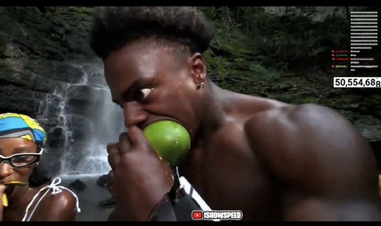 The face of a man tasting natural fruit and not that American processed slop
