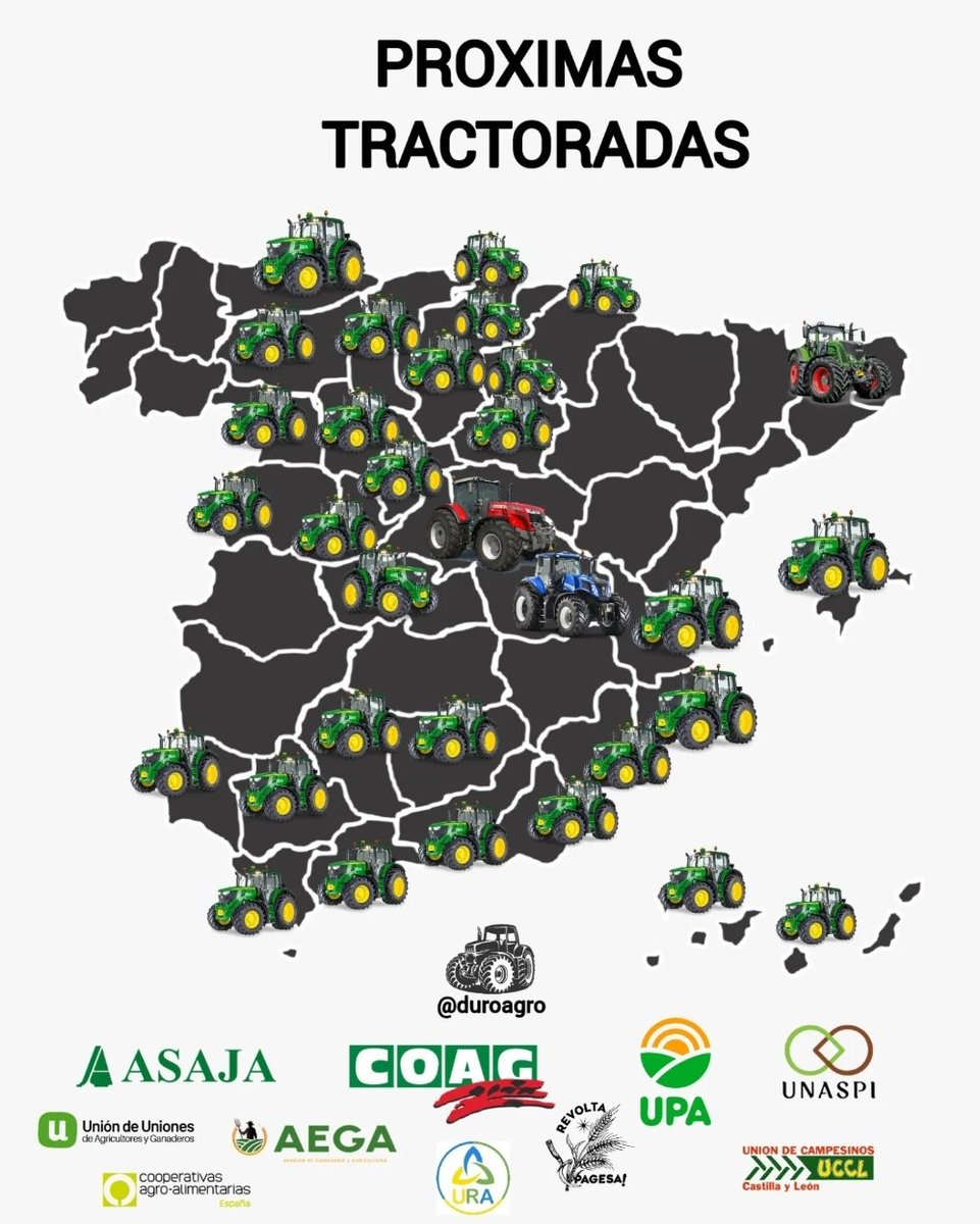 🚜 EL CAMPO SIGUE EN PIE 🌾🐄 

Esta semana, casi todas las provincias de España vuelven a levantar la voz.  Con tractores, a pie, con pancartas y con dignidad.