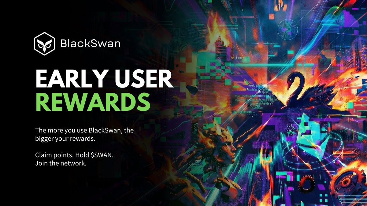 Airdrop to 1000+ early users. 🪂

Use BlackSwan and you will be rewarded. 

We just sent the first of many rewards that will be shared with our community. 

Our tokenomics means its only a tiny %.
Now we become buyers. 

The rewards will get bigger and bigger. 

Rewards for