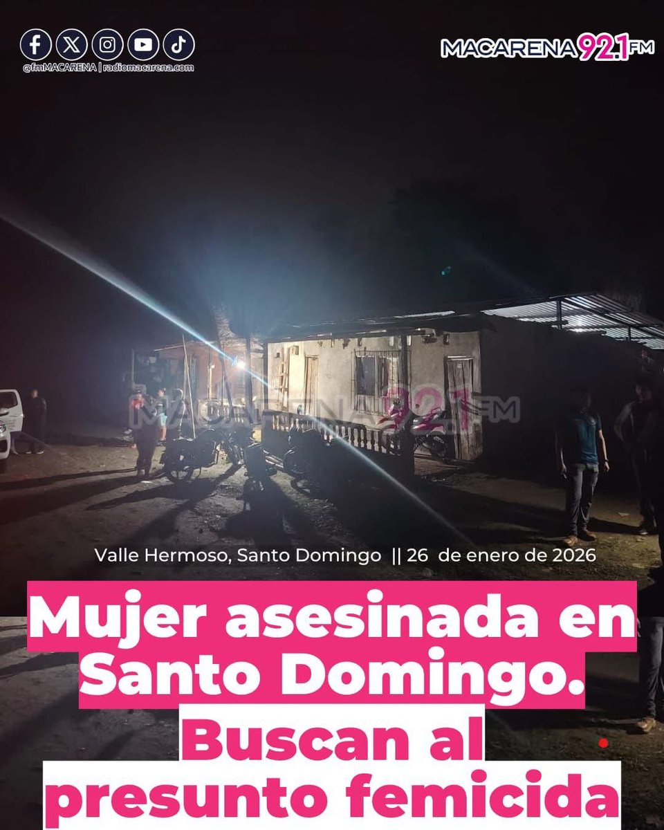 Cristina Ordoñez, 19 años, fue 𝘃𝗶́𝗰𝘁𝗶𝗺𝗮 𝗱𝗲 𝗳𝗲𝗺𝗶𝗰𝗶𝗱𝗶𝗼 la tarde del 𝗱𝗼𝗺𝗶𝗻𝗴𝗼 𝟮𝟱 𝗱𝗲 𝗲𝗻𝗲𝗿𝗼, mientras se encontraba 𝗲𝗻 𝗰𝗮𝘀𝗮 𝗱𝗲 𝘀𝘂𝘀 𝗽𝗮𝗱𝗿𝗲𝘀 en una zona rural de #SantoDomingo.

facebook.com/share/p/1KemQL…