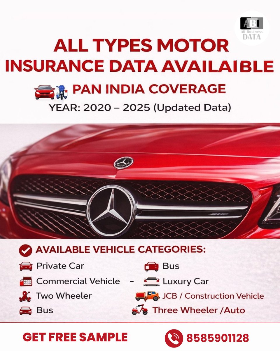 allbusinessdata's tweet photo. Drive your sales faster with updated motor insurance data 🚀
Free sample available—connect now!
.
Contact us:
Call/WhatsApp us at 858590112

#allbusinessdata #InsuranceMarketing #MotorLeads #VehicleData #AutoInsuranceIndia #LeadGeneration https://t.co/MMZAKMXE2H
