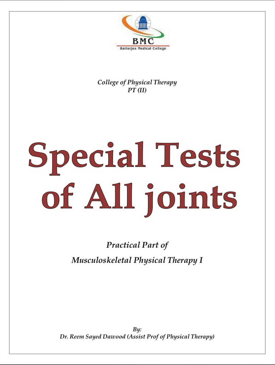 DptFaisal's tweet photo. ملف PDF مفيد جدًا 📚
يحتوي على Special Tests لجميع مفاصل الجسم
مرجع عملي وسريع للتقييم السريري
مفيد لكل أخصائيي العلاج الطبيعي وطلاب الامتياز

رابط الملف 
 https://t.co/103KZjs2pa https://t.co/Hb8HjIo2F4