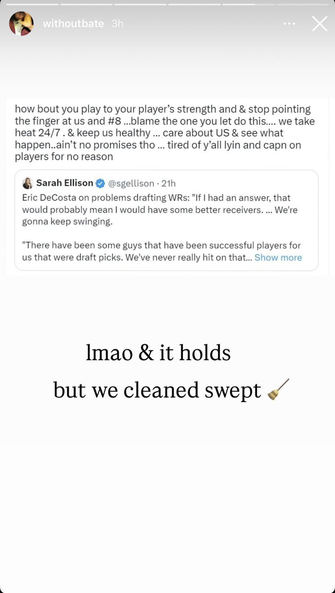 Ravensmusee's tweet image. Bate’s IG stories have been interesting the last few hours 👀