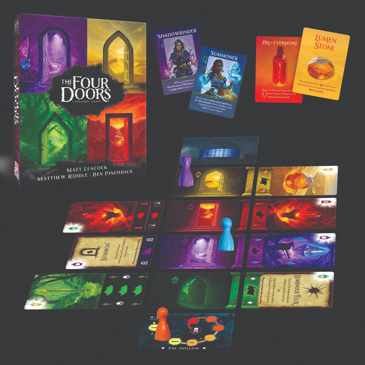 Thomas L. McDonald reviewed The Four Doors in February’s Games World of Puzzles.

There’s some formidable talent behind the game: Matt Leacock, Matthew Riddle, and Ben Pinchback

Unsurprisingly, they’ve created “an accessible but challenging co-op experience.”

His rating? A!