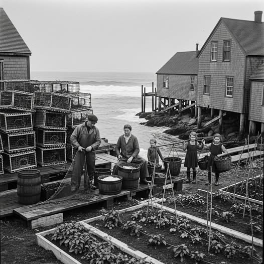 Lu792cia's tweet photo. In the 1930s, in fishing villages along the Maine coast, lobster fishermen and their families faced the predicament of plummeting fish prices and empty lobster traps due to overfishing https://t.co/UDEictlxsH