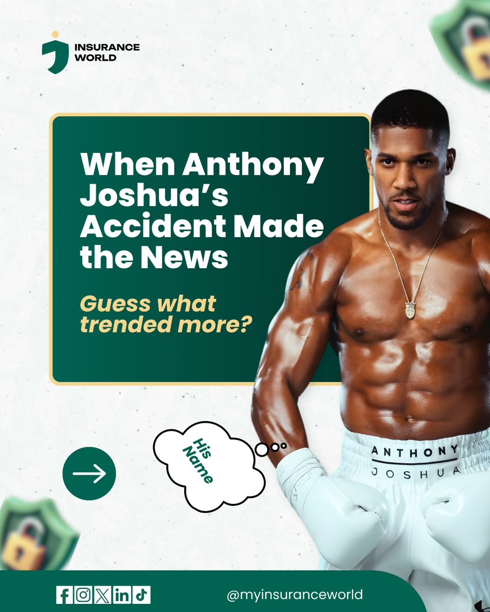 myinsurancewrld's tweet image. Where is the lie though?
.
When life tests you, preparation speaks louder than hope
.
Risk is real.
Protection matters.
.
👉 Follow @myinsurancewrld to connect to real talks, awareness on Insurance in Nigeria
.
#anthonyjoshua  #AJ #insurancepolicy #motorinsurance #healthinsurance