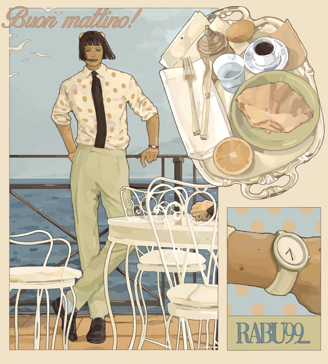 rabu99_'s tweet image. breakfast by the sea #JJBA