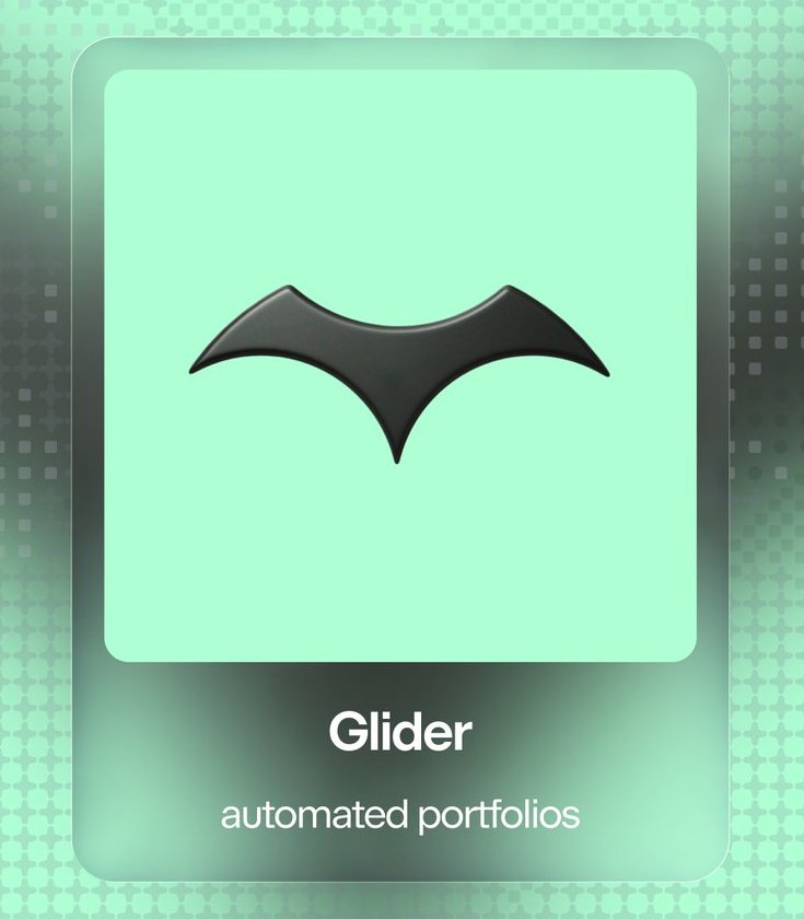 Think of <a href="/glider_fi/">Glider</a>  as on-chain portfolio automation.
Custom crypto ETF vibes, but fully decentralized.
Underrated 👀

🔗glider.fi/r/524eb4a6