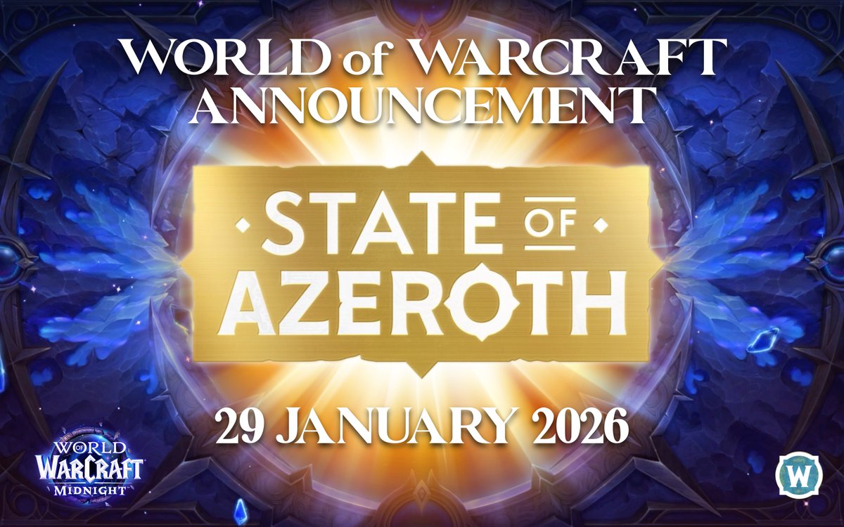 wowzer_81's tweet image. Join the Warcraft team for an announcement on 29 January. 

#warcraft
#worldofwarcraft 
#stateofazeroth