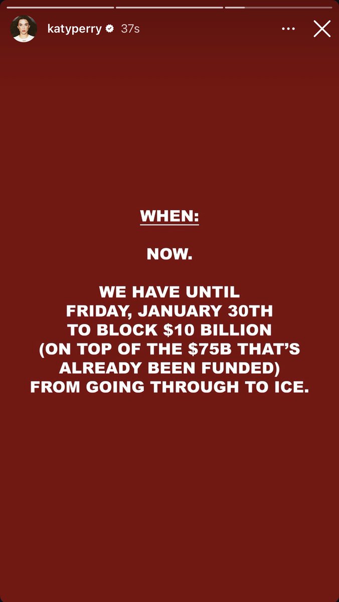 Katy Perry speaks up about Donald Trump’s ICE actions, including the abduction of individuals and the killing of civilians: “turn anger into ACTION”