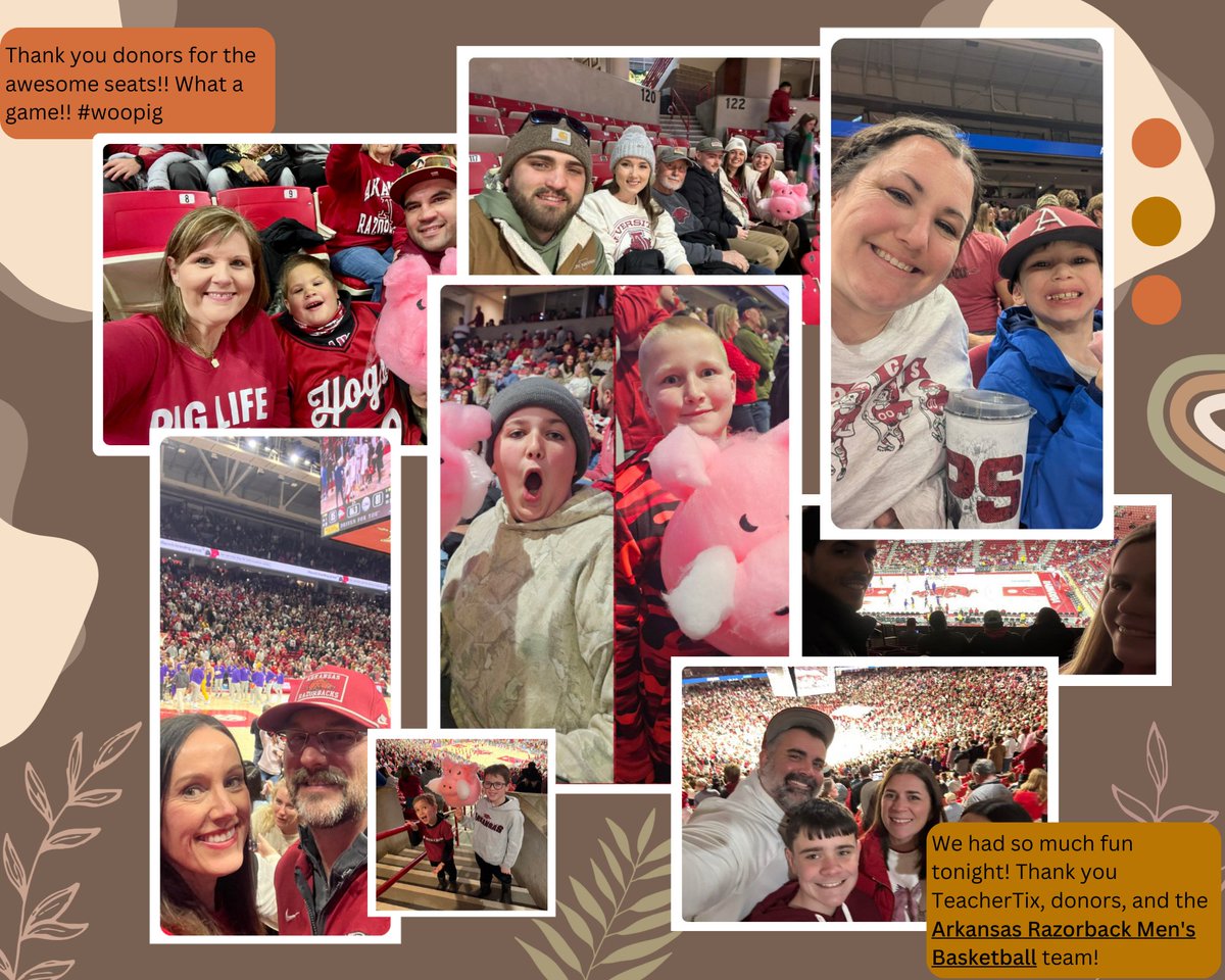 TeacherTix's tweet photo. Thank you @RazorbackMBB and donors for your generosity! We sent over 500 teachers and their families to LSU Saturday because of you!
#hogs #woopig #teachers #tickets https://t.co/7dKWwGyHlB