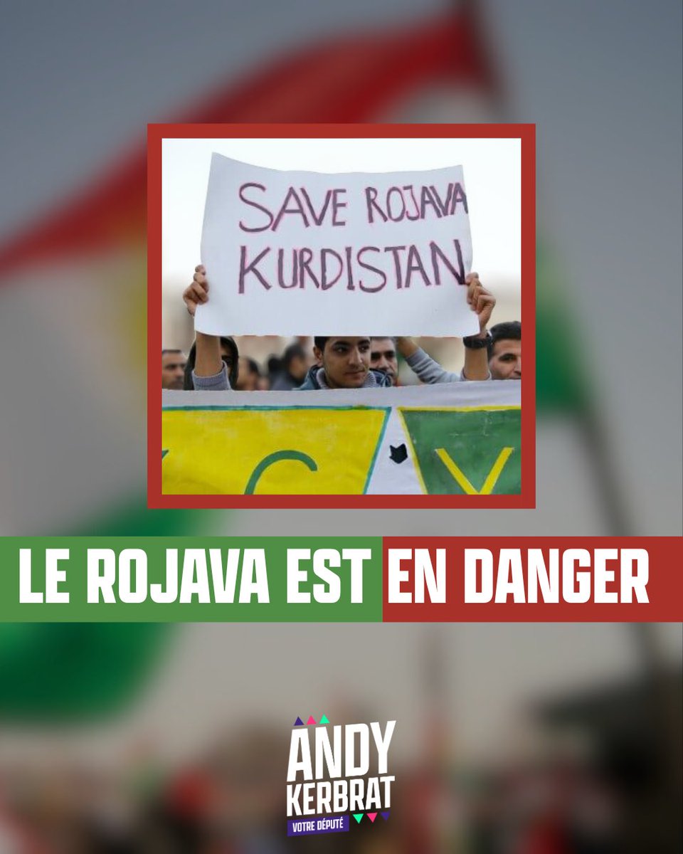 Le Rojava, modèle de résistance face à Daesh et pays d’innovations démocratiques et féministes, est aujourd’hui envahi par Al-Chaara et Erdogan.

Il est urgent d’agir pour l’autodétermination du peuple kurde.

Biji Biji Rojava🌞